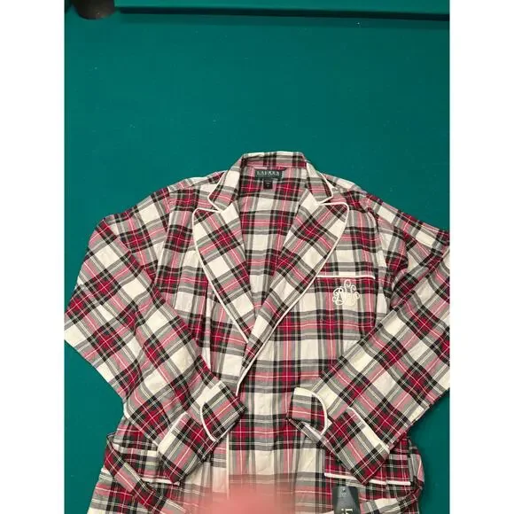NWT Ralph Lauren Tartan Plaid Light Weight Robe RLL Monogram - Picture 1 of 8
